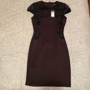 BLACK BODYCON GUESS SCUBA MINI DRESS